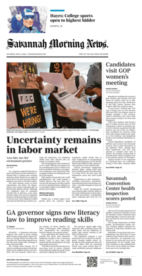 Cover of Savannah Morning News