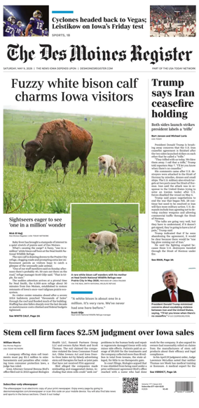 Cover of The Des Moines Register