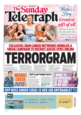 Cover of The Daily Telegraph (Sydney)