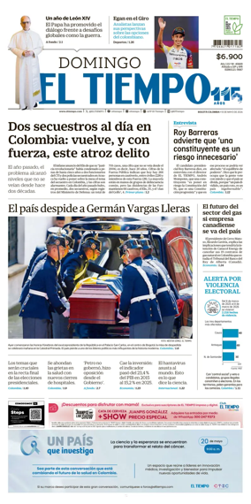 Cover of El Tiempo (Bogota)