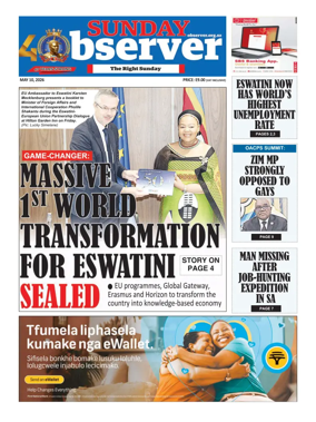 Cover of Sunday Observer (Eswatini)