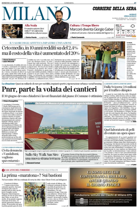 Cover of Corriere della Sera (Milano)