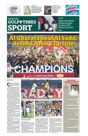 Cover of Gulf Times Sport
