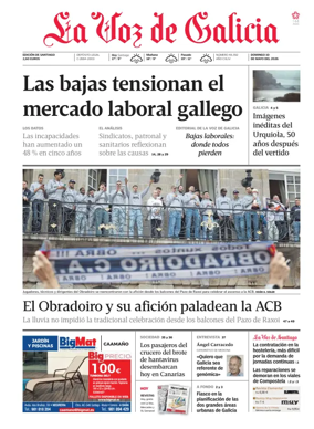 Cover of La Voz de Galicia (Santiago)