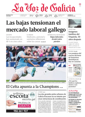 Cover of La Voz de Galicia (Vigo)