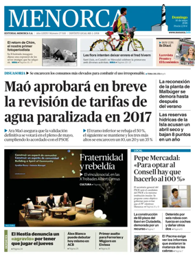 Cover of Menorca Diario Insular