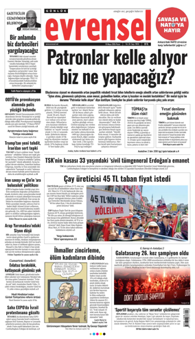 Cover of Evrensel Gazetesi