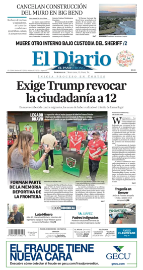 Cover of El Diario de El Paso