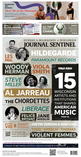 Cover of Milwaukee Journal Sentinel