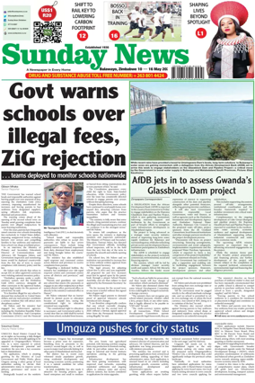 Cover of Sunday News (Zimbabwe)