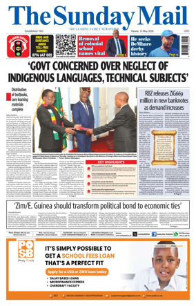 Cover of The Sunday Mail (Zimbabwe)