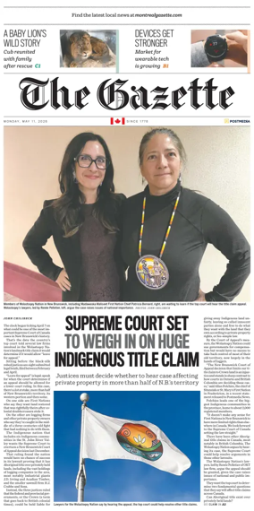 Cover of Montreal Gazette