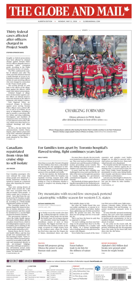 Cover of The Globe and Mail (Alberta Edition)