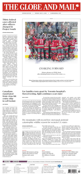 Cover of The Globe and Mail (Ontario Edition)