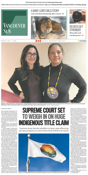 Cover of Vancouver Sun