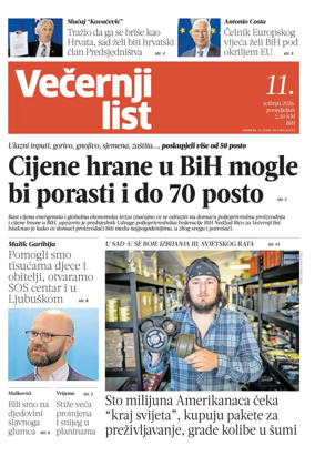 Cover of Vecernji list BiH