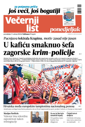 Cover of Vecernji list - Zagreb