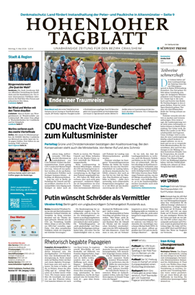 Cover of Hohenloher Tagblatt