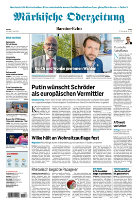 Cover of Markische Oderzeitung Bernau