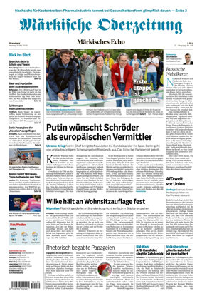 Cover of Markische Oderzeitung Strausberg