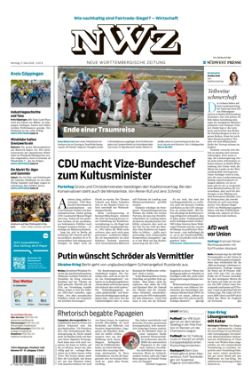 Cover of NWZ – Neue Wurttembergische Zeitung