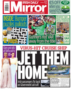 Cover of Irish Daily Mirror