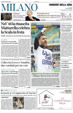 Cover of Corriere della Sera (Milano)