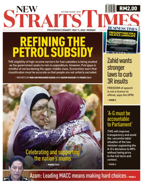 Cover of New Straits Times