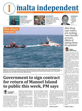 Cover of Malta Independent