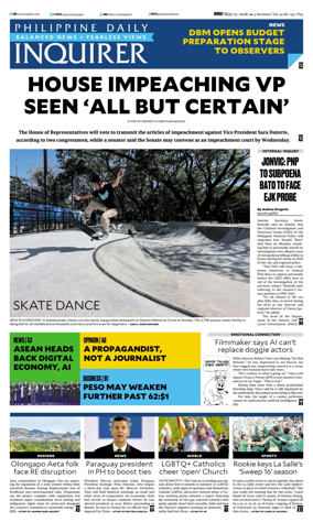 Cover of Philippine Daily Inquirer
