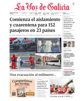 Cover of La Voz de Galicia (Pontevedra)