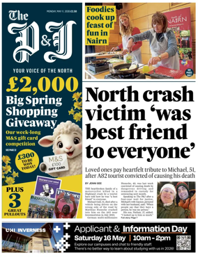 Cover of The Press and Journal (Inverness Highlands and Islands)