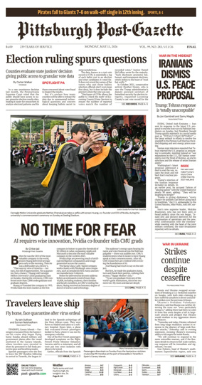 Cover of Pittsburgh Post-Gazette