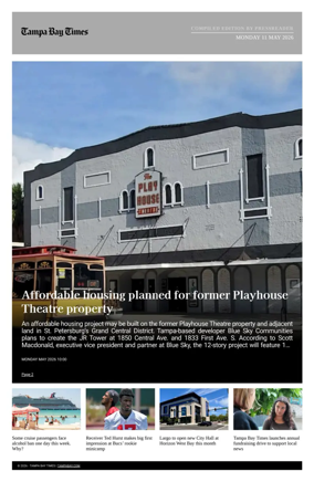 Cover of Tampa Bay Times TFP