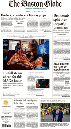 Cover of The Boston Globe