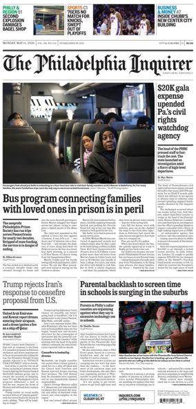 Cover of The Philadelphia Inquirer (South Jersey edition)