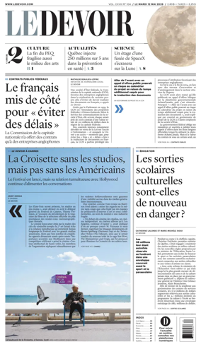 Cover of Le Devoir