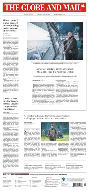 Cover of The Globe and Mail (Ontario Edition)