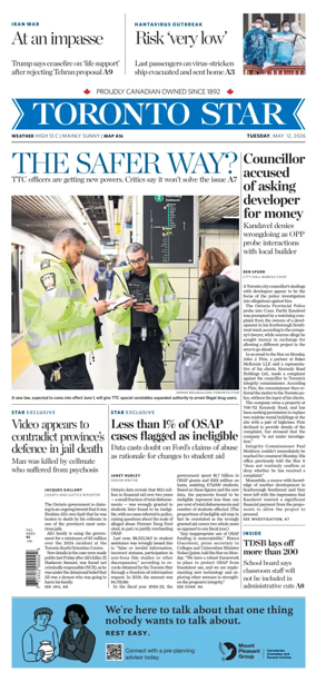 Cover of Toronto Star