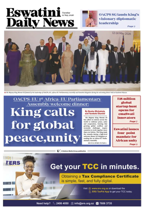 Cover of Eswatini Daily News