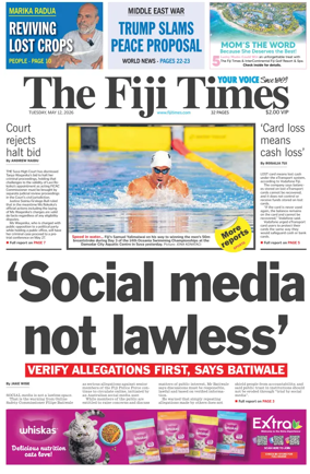 Cover of The Fiji Times