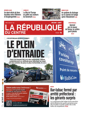 Cover of La Republique du Centre (Orleans - Loiret))