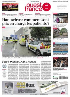 Cover of Ouest-France (Quimper Centre-Finistere)