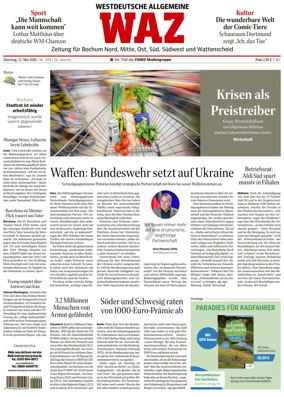 Cover of Westdeutsche Allgemeine Zeitung (Bochum)