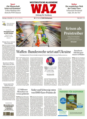 Cover of Westdeutsche Allgemeine Zeitung (Duisburg)