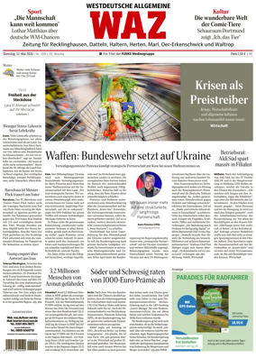 Cover of Westdeutsche Allgemeine Zeitung (Recklinghausen)