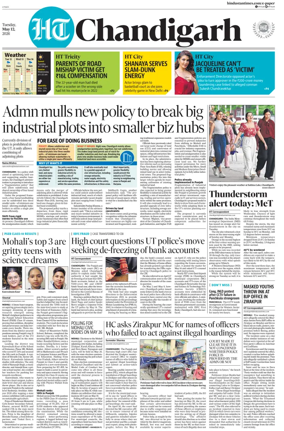 Cover of Hindustan Times (Chandigarh) - Live
