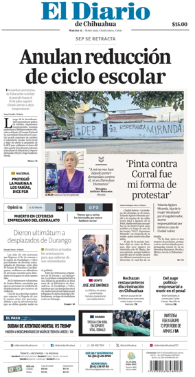 Cover of El Diario de Chihuahua