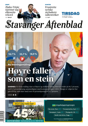 Cover of Stavanger Aftenblad