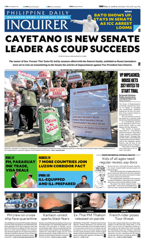 Cover of Philippine Daily Inquirer